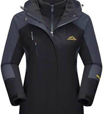 MAGCOMSEN Men's Winter Coats Water Resistant Ski Snow Jacket Warm Fleece Jacket Parka Raincoats With Hood Multi-Pockets